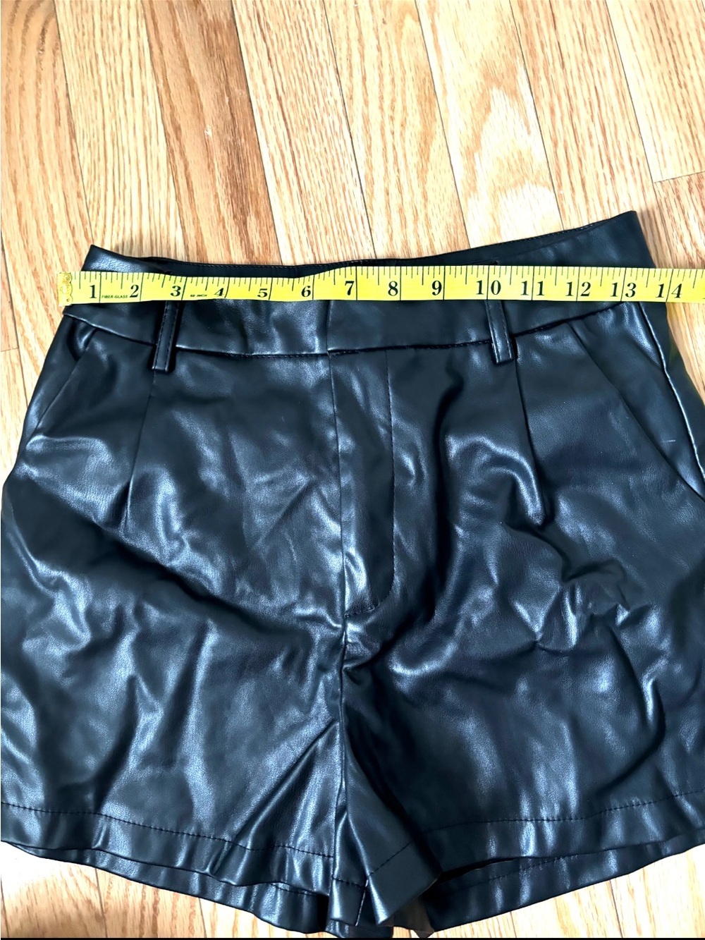 Black Leather Women's Shorts - Picture 10 of 12